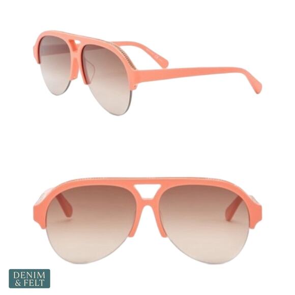 Stella McCartney Chain Aviator Sunglasses Peach Gradient Italy Luxe Statement main image 4
